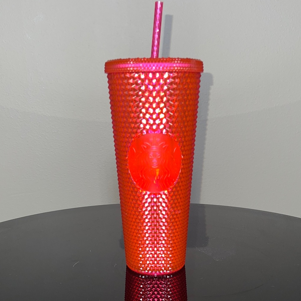 Starbucks Hot Neon Pink Studded Tumbler Venti 24oz Bling Cold Cup 2019